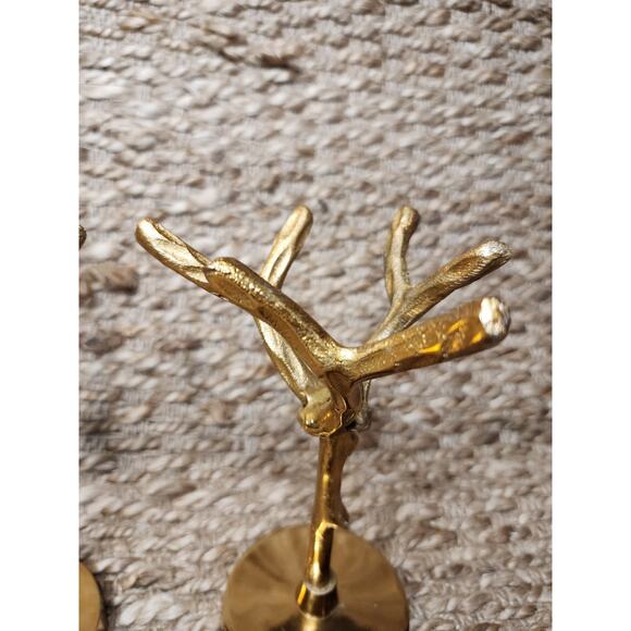 Vintage Gold Tree Branch Jewelry Display Key Holders Home Decor Shabby Chic Boho - Picture 6 of 12